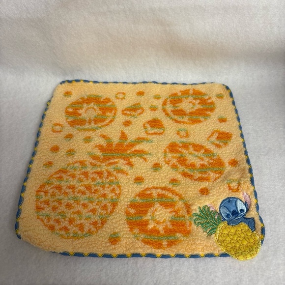 STITCH Small Hand Towel Orange Pineapple Disney Japan Fruit Print - Picture 1 of 9